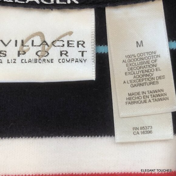 Liz Villager Sport Womens Patriotic Top M Sleeveless Collared - Picture 5 of 8
